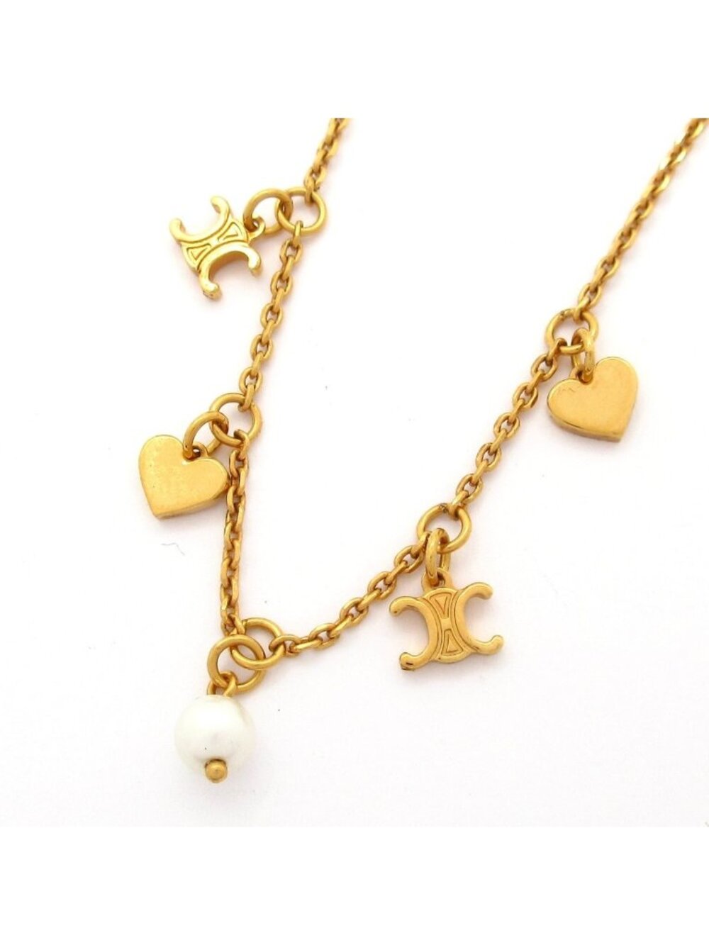 Celine Necklace Gold Ivory Heart